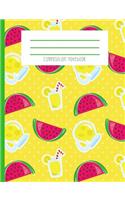 Composition Notebook: Lemonade and Watermelon Lemon Yellow Polka Dot Hipster Journal and Notebook