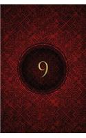 Monogram "9" Blank Book: Notebook Journal Sketch(35 Monogram Crimson 150 Blank)
