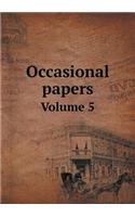 Occasional papers Volume 5: (English)