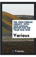 The John Crerar library. 22th-26th Annual report for the year 1916-1920