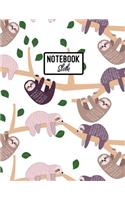 Sloth Notebook: Sloths Lover Gift: Lined Journal, 102 Pages