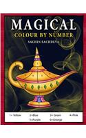 Magical Colour by Number: Magical elements composed of enchanting lamps, magical books, wands, brooms, wizard hat coloring book for Kids Ages 4-8