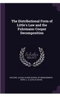 Distributional Form of Little's Law and the Fuhrmann-Cooper Decomposition