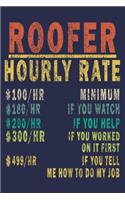 Roofer Hourly Rate 100/HR Minimum,180/HR if You Watch,200/HR if You Help,300/HR if You Worked on It First,499/HR if You Tell Me How to Do My Job