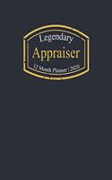 Legendary Appraiser, 12 Month Planner 2020: A classy black and gold Monthly & Weekly Planner January - December 2020