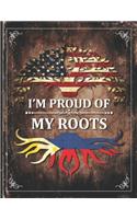 Im Proud of My Roots: Vintage Filipino and American Flag Personalized Gift for Coworker Friend Lightly Lined Pages Daily Journal Diary Notepad