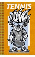 Aggressive Cartoon With a Tennis Racket: Lined Journal, 100 Pages, 6 x 9, Blank Journal To Write In, Gift for Co-Workers, Colleagues, Boss, Friends or Family Gift Leather Like Cover