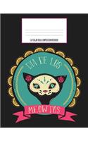 Dia De Los Meowtos Cat Sugar Skull Composition Notebook