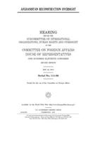 Afghanistan reconstruction oversight