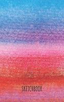 Sketchbook: A5 Skizzenbuch Liniert 120 Seiten Soft Cover - Skizzenblock - Malbuch - Zeichenheft - Aquarell Blau Rot Farben 6x9