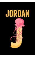 Jordan: Journal (Diary, Notebook) Personalized Custom Name Alphabet Jellyfish Birthday Gift for Girls