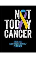 Not Today Bladder Cancer Awareness: 2020 -2021 Daily/ Weekly/ Monthly Planner: 2-Year Personal Planner with Grid Calendar Yellow Purple Blue Ribbon Warrior & Survivor Tracker, 8.5x11