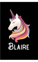 Blaire: Personalized Custom Name Unicorn Themed Monthly 2020 Planner (Calendar, To Do List, Monthly Budget, Grocery List, Yearly Financial Goals) Gift for G