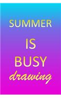Summer: Sketchbook - Blank Creative Sketching Pad - Sketch Book Paper - Im Very Busy Pink Purple Gold Personalized Custom First Name Letter S - Teach & Prac