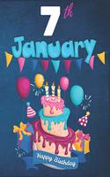7th January Happy Birthday Notebook Journal