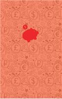 (Red) Smart Piggy Monthly Household Budget Planner, Blank Lined, Write-in, 24 Months Expense Notebook