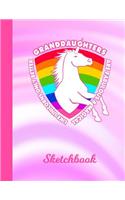 Sketchbook: Granddaughter Unicorn Rainbow Pink Cover for Girls - Drawing Sketch Book for Artists & Illustrators - Scrapbook Notepad & Art Workbook - Learn to Dr