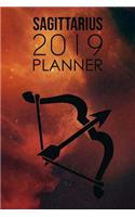 Sagittarius Planner: 2019: Zodiac Star Sign: Organizer and Notebook: Nebula Design
