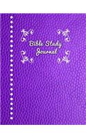 Bible Study Journal: Journaling Notebook Workbook Soft Cover Purple Faux Leather 90 Days to Record Bible Studies 8.5 X 11