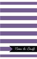 Notes & Stuff Lined Notebook With Deluge Purple Striped Pattern Cover