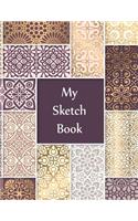 My Sketch Book: Graphic Mandala on Cover2 Purple and Blank pages, Extra large (8.5 x 11) inches, 110 pages, White paper, Sketch, Draw and Paint(2 Graphic Crysta)