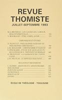 Revue Thomiste - 3/1993: (Revue Thomiste)