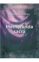 Memoranda sacra: (English)