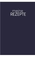 Meine Rezepte: Kochbuch zum Ausfüllen - Motiv: Dunkelblau