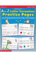 A to Z Letter Formation Practice Pages