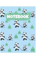 Notebook: Great Panda Notebook/Journal for Adults/Children Animals Lovers to Writing (8.5x11 Inch. (21.59x27.94 cm.) Wide Ruled Lined Paper 120 Blank Pages (T