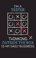 I'm a TESTER: Thinking Outside The Box - Blank Dotted Job Customized Notebook. Funny Profession Accessories. Office Supplies, Work Colleague Leaving Gift, Co-Work