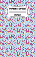 Composition Notebook College Ruled: Exercise Book 8.5 x 11 Inch 200 Pages With School Calendar 2019-2020 For Students and Teachers With Cute Unicorn Design Cover For Elementary Middle 