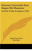 Getreuer Unterricht Zum Singen Mit Manieren