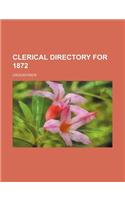Clerical Directory for 1872