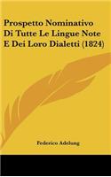 Prospetto Nominativo Di Tutte Le Lingue Note E Dei Loro Dialetti (1824)