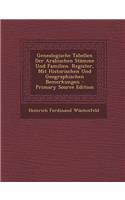 Genealogische Tabellen Der Arabischen Stamme Und Familien. Register, Mit Historischen Und Geographischen Bemerkungen