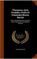 Thesaurus Juris Feudalis, Civilis Et Criminalis Novus, Das Ist