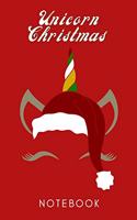 Unicorn Christmas Notebook: Christmas Book with 119 College Rule Pages Size 6x10