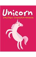 Unicorn Lined Paper Composition Notebook