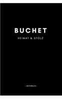 Buchet: Notizbuch, Notizblook, Notizheft, Notizen, Block, Planer - DIN A5, 120 Seiten - Liniert, Linien, Lined - Deine Stadt, Dorf, Region und Heimat