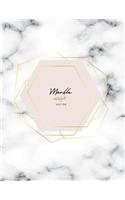 Marble: Marble style on white cover and Lined pages, Extra large (8.5 x 11) inches, 110 pages, White paper(1 Marble Style on White Notebook)