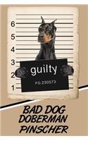 Bad Dog Doberman Pinscher: Isometric Dot Drawing Paper Notebook Featuring 120 Pages 6x9
