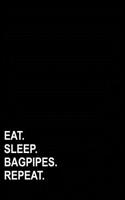 Eat Sleep Bagpipes Repeat: Graph Paper Notebook: 1/2 Inch Squares, Blank Graphing Paper with Borders