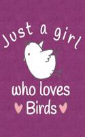 Just a Girl Who Loves Birds: Notebook, Journal, Diary or Sketchbook with Lined Paper