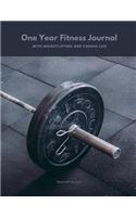 One Year Fitness Journal with Weightlifting and Cardio Log