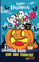 happy halloween coloring book for Kids and toddlers ages 2-10