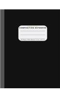 Wide Ruled Composition Notebook Simple Black