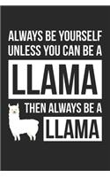 Funny Journal - Always Be Yourself Unless You Can Be A Llama Notebook - Gift for Animal Lovers