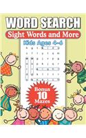 Sight Words And More Kids Ages 4 - 6: Large Print Word Find Puzzles