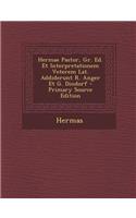 Hermae Pastor, Gr. Ed. Et Interpretationem Veterem Lat. Addiderunt R. Anger Et G. Dindorf